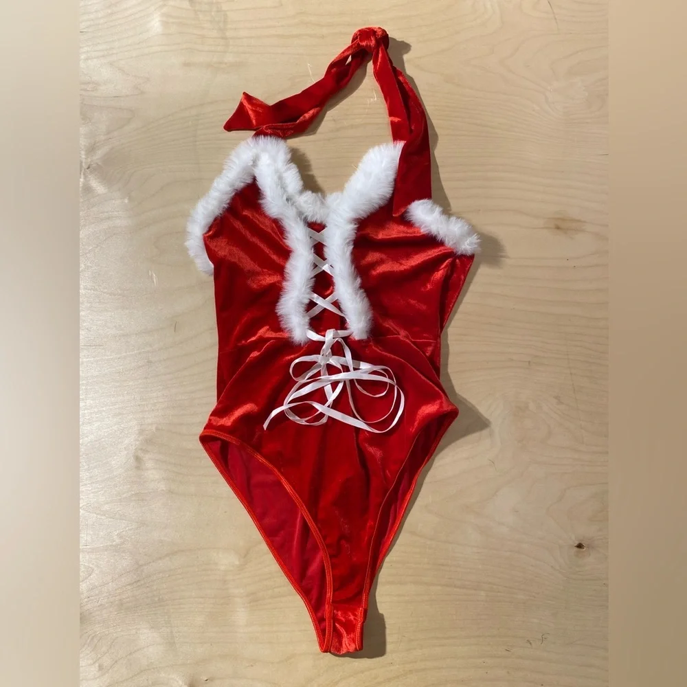 Avid Love Red One Piece Santa Swimsuit with White Trim XXL (OP)
